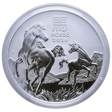 AUSTRALIA 2026 1/2 ONCIA ARGENTO ANNO DEL CAVALLO LUNAR III FDC  IN CAPSULA