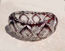 Ciotola/vaso/svuota tasche cristallo di Boemia rosso rubino. Crystal of Bohemia