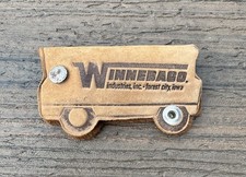 Portachiavi/portachiavi vintage in pelle a forma di Winnebago oggetto promozionale camper