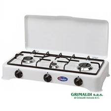 PARKER FORNELLO 3 TRE FUOCHI A GAS METANO GRIGLIA SMALTATA DA CAMPEGGIO