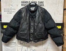 GENUINE VINTAGE US SCHOTT 126 GOOSE DOWN LEATHER JACKET BLACK EX COND ! SIZE 50