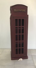 ESPOSITORE PER TELEFONI IN LEGNO IN FORMATO VECCHIA CABINA TELEFONICA INGLESE