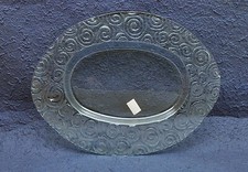 VASSOIO PIATTO IN VETRO DECORARE  OVALE COD. KG59B CM.26X34 DECOUPAGE STAMPERIA