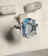 Anello In Argento Simile All' Acquamarina