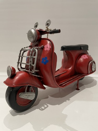 Metal tin red flower model - metal,