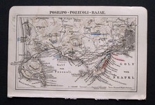 Antica Stampa Topografica.POSILLIPO-POZZUOLI-BAJAE.1902