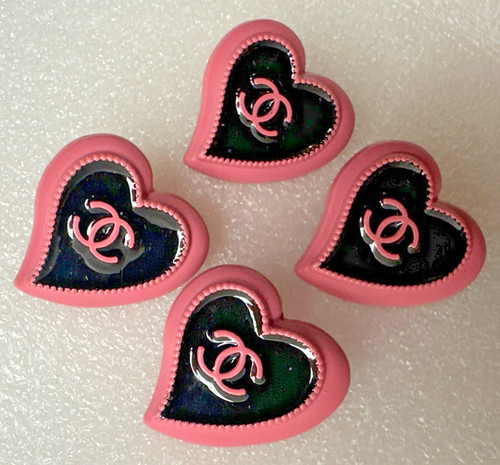 Bottoni chanel vintage cuori - 4,