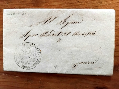 Antica lettera pieghevole anno - pieghevole,