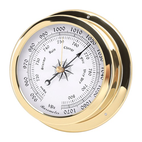 Orologio barometro ottone - orologio, in