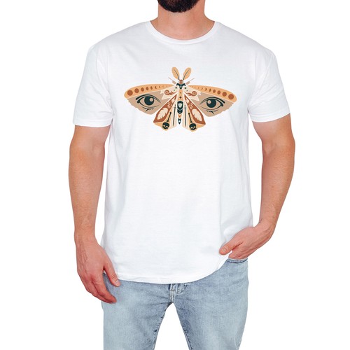 Shirt uomo gothic skull moth - gothic,