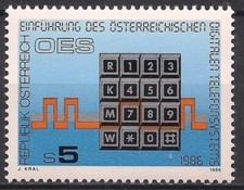 Austria 1986 Telecomunicazioni Digitali Telefoniche Tecnologia MNH