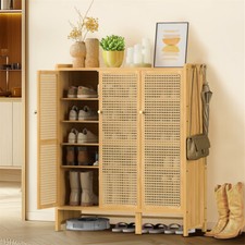 Scarpiera boho scarpiera bambù scarpiera con ante scarpiera legno 