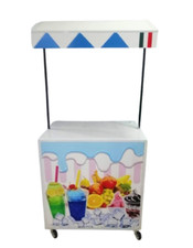 CARRELLO PER GRANITORI CON LOGO PRODOTTO IN FERRO E PANNELLI PVC NUOVO