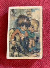 2 BAMBINI BIMBI CON CHITARRA gomma da cancellare vintage Anni 80 GOMMINA eraser