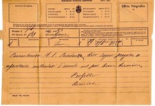 Telegramma , 1890 , da Lecce a