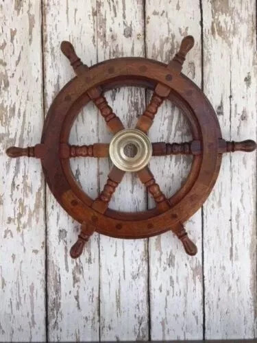 Ruota nautica legno ottone - legno,