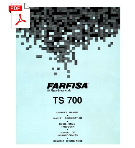 Farfisa ts700 owner - owner, manual