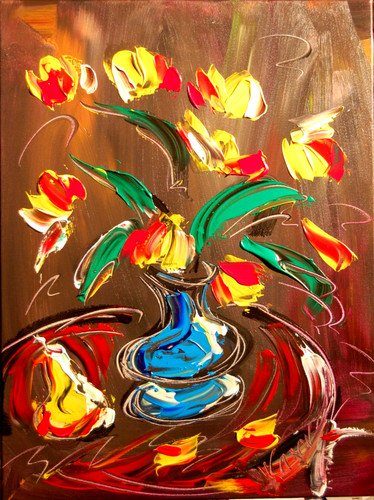 Fiori originale dipinto olio - fiori,