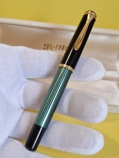 Fountain Pen Pelikan M400 (Old Style) Green-Striped W. Germany Nib "M" 14k Gold 