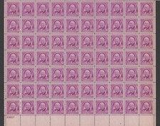 1948 US Scott #960 3c William White, scrittore - foglio di 70 MNH PL#23857