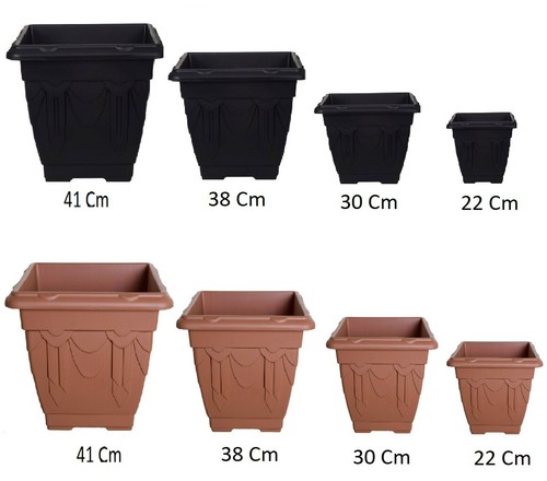 Fioriera plastica quadrata - plastica,