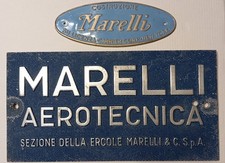 RARA COPPIA TARGHE VINTAGE ERCOLE MARELLI AEROTECNICA E CARRIER IN METALLO