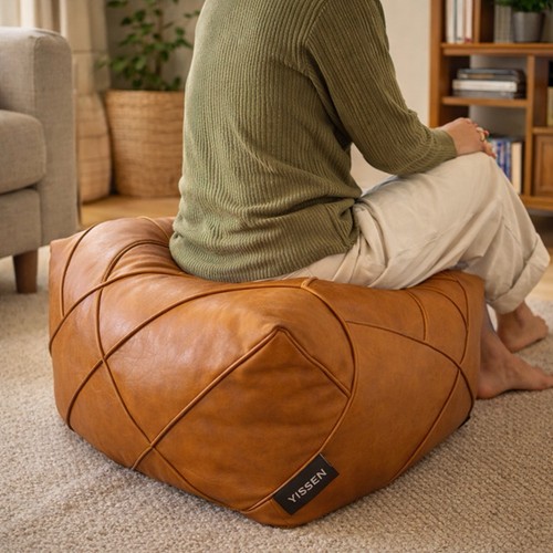 Sedia pouf ottomana - , pelle