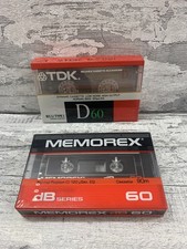 Nastri audiocassette vuoti x 2 MEMOREX e TDK 60 minuti registrabili nuovi e sigillati