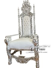 Trono da re con leoni in stile