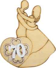 DLM-A854 Bomboniere 12 Calamite Magnete Legno Coppia Sposi 70 anniversario