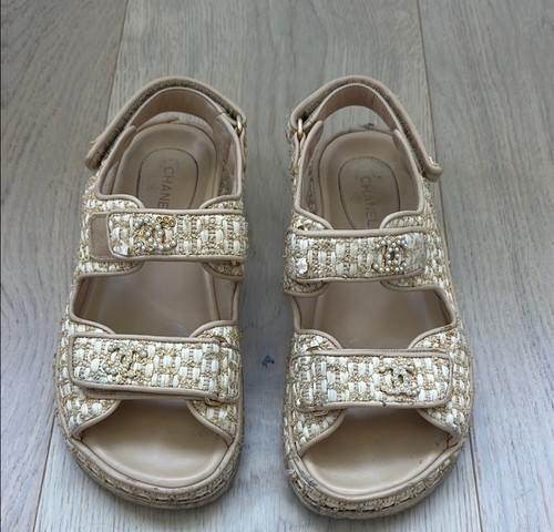 Sandali chanel tweed papà - chanel,