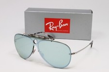Occhiali da sole Ray Ban Blaze Shooter RB3581N 00330 argento 32 mm lenti verdi specchiate