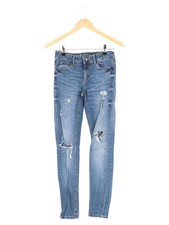 ZARA Jeans Strappati Donna Blu