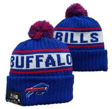 Cappello Berretto Buffalo Bills Beanie Blu Nuova Era Pom Inverno Josh Allen Mafia Polsino Maglia