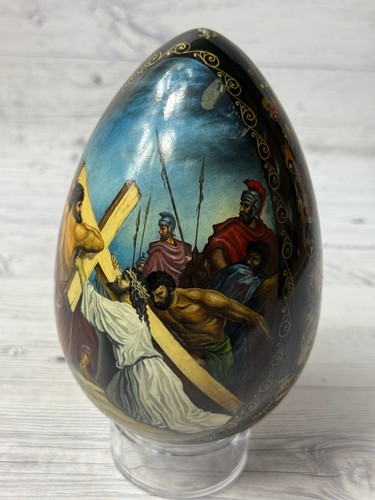 Uovo pasqua gesù legno - uovo,