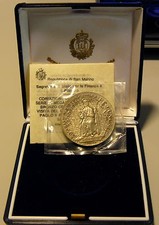 SAN MARINO  MEDAGLIE ARGENTO VISITA PAPA ALLA REPUBBLICA GARANZIA + SCATOLA1983 