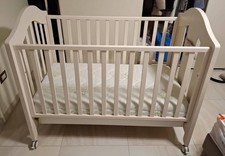 Culla Lettino Nanan Tato Materasso Cassetto Estraibile Avorio L131xP74xH112 cm