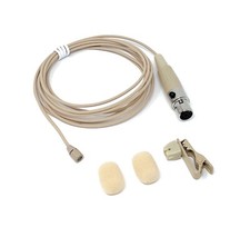 Beige Lavalier Lapel Mic w/ 4