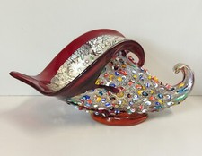 CORNUCOPIA Millefiori VETRO Murano DESIGN Imperio Rossi SOFFIATO Vaso MURRINA