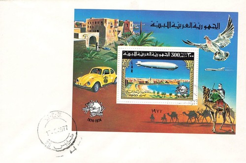 154052 zeppelin libia fdc - libia,