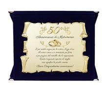Targa Cinquantesimo Anniversario di Matrimonio | Elegante Regalo 50° Nozze d'Oro