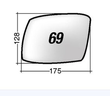 Per Fiat Freemont 2011-2016 Vetro di Ricambio Dx per Specchio Retrovisor 175x128