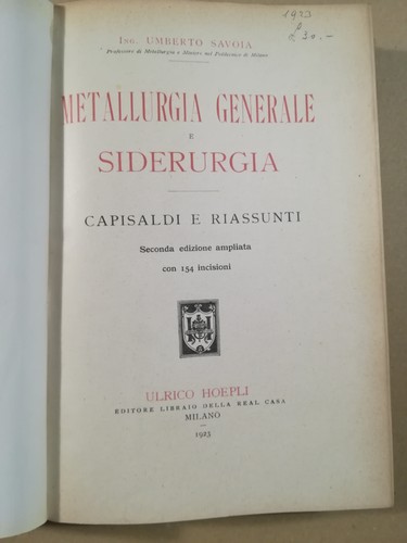 Metallurgia generale - , e