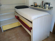 Cameretta Bambini Completa, Doppia Scrivania e Mensole, colore Giallo e Frassino