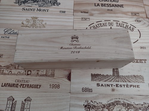 Cassa legno per vino con - in,