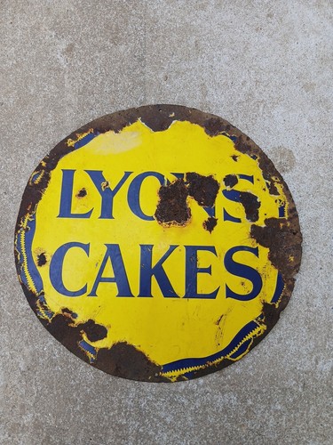 Lyons cakes enamel sign - lyons,