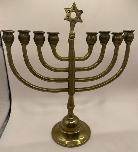 Vintage brass hanukkah menorah - hanukkah,