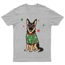 T-Shirt Pastore Tedesco Natale Cane Unisex Regalo Retrò Stagionale...