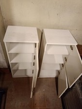 Mobiletti da bagno  con  Ante e Ripiano in Legno Bianco Design Moderno