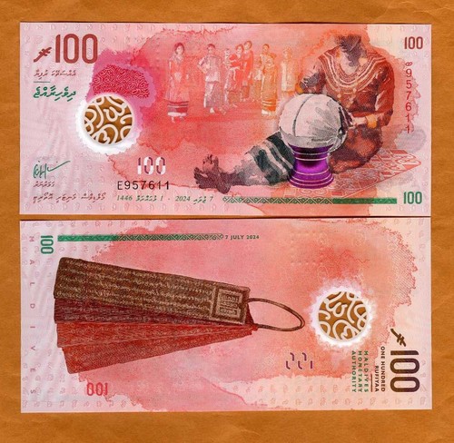 Maldive 100 rufiyaa 2024 - 100, rufiyaa,